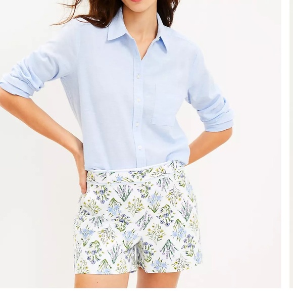 LOFT Pants - Loft Bouquet Seersucker Riviera Shorts 6 NWT